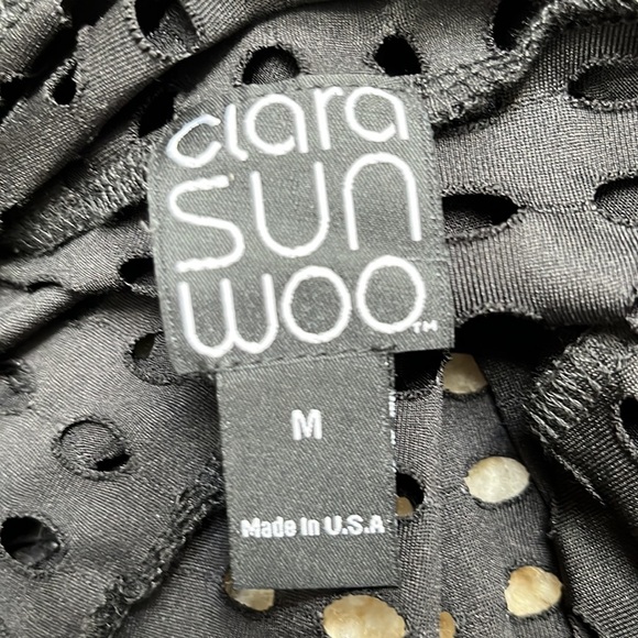 Clara Sun Woo Perforated Waterfall Open Front Cardigan - Picture 4 of 6